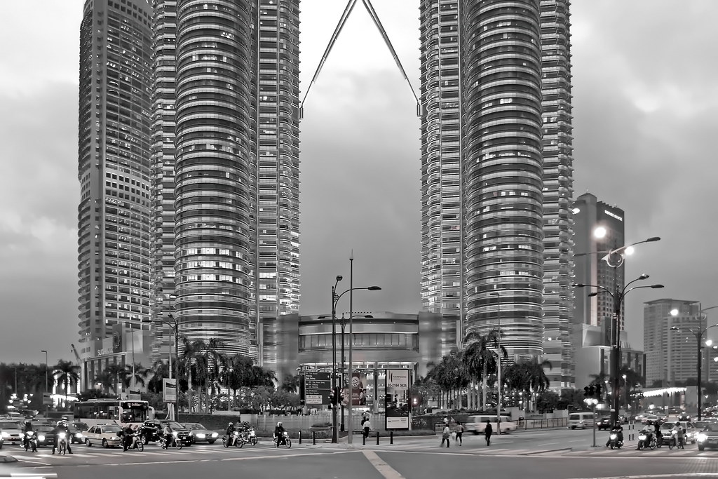 Black and white artistic view of the KL skyline